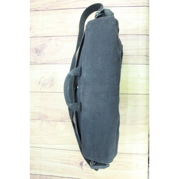 LL Bean Unisex Heritage Waxed Canvas Messenger Bag Black - Picture 7 of 15